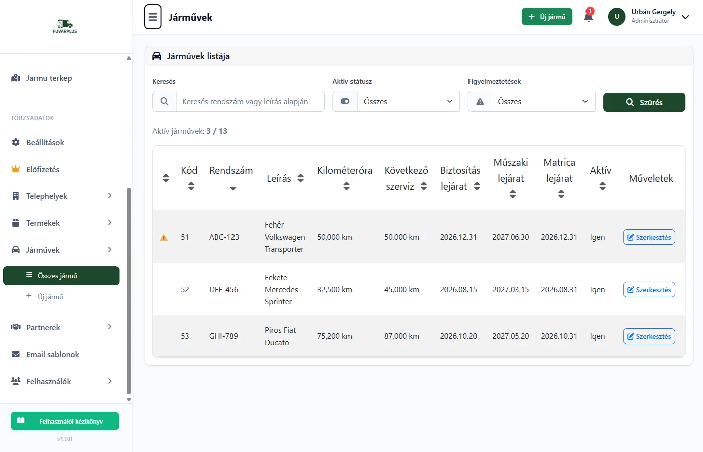 FuvarPlus - Valós idejű szinkronizáció